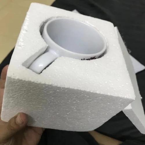 Custom Foam Product Packaging with white styrofoam beads in a bag